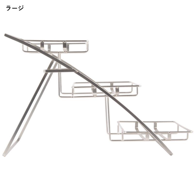 ディスプレイスタンド 角形 3段 メタル クロム カフェ レストラン バイキング ビュッフェ American Metalcraft TAS Foldの画像