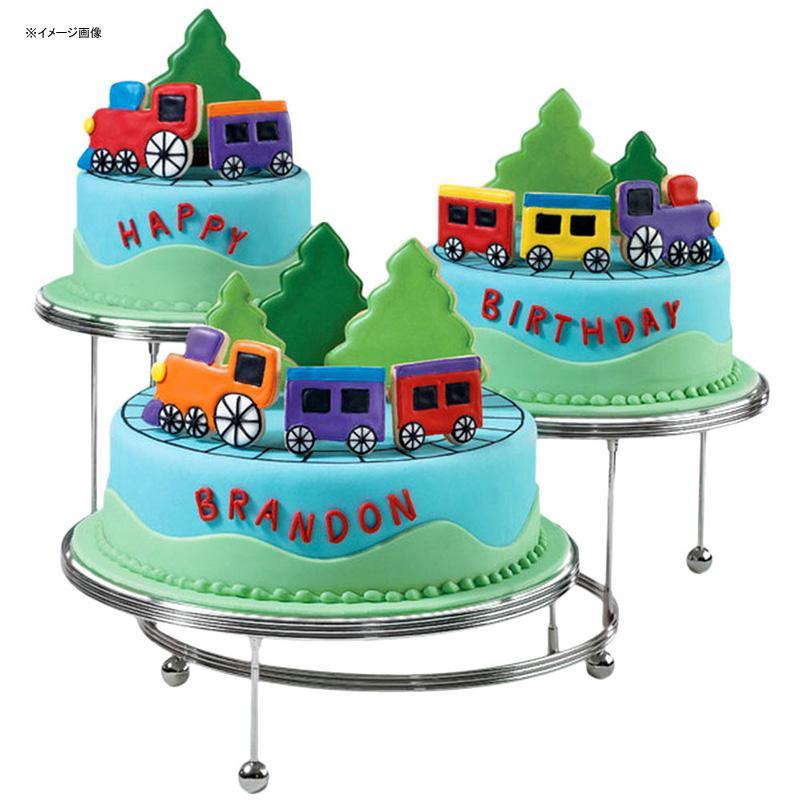 ディスプレイスタンド 丸形 3段 直径30cm プラスチックプレート シルバー カフェ レストラン バイキング ビュッフェ Wilton 307-85の画像