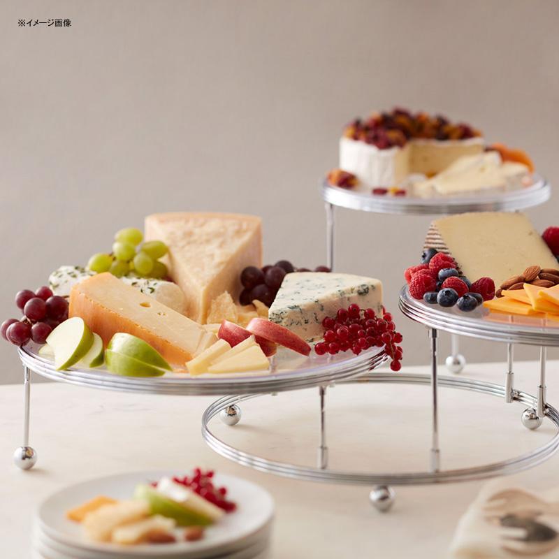 ディスプレイスタンド 丸形 3段 直径30cm プラスチックプレート シルバー カフェ レストラン バイキング ビュッフェ Wilton 307-85の画像