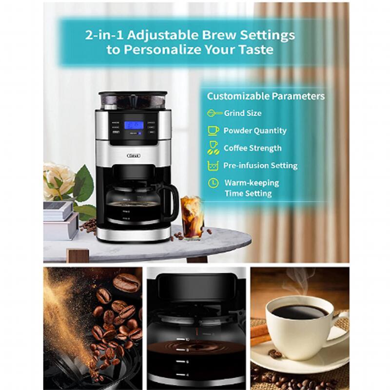 コーヒーメーカー 豆挽き付 1.5L ガラスカラフェ ミル グラインダー 10-Cup Grind and Brew Automatic Coffeeの画像