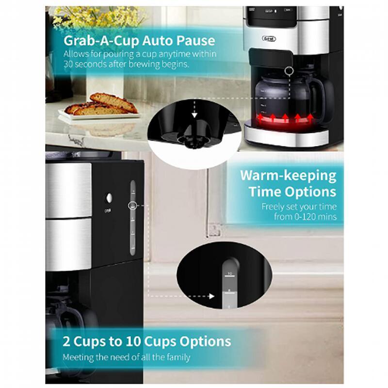 コーヒーメーカー 豆挽き付 1.5L ガラスカラフェ ミル グラインダー 10-Cup Grind and Brew Automatic Coffeeの画像