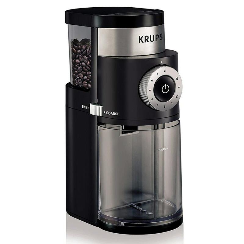 電動コーヒー豆挽き グラインダー ミル うす式 臼式 クラップス ブラック KRUPS Burr Coffee Grinder, Electric C  コーヒーメーカー