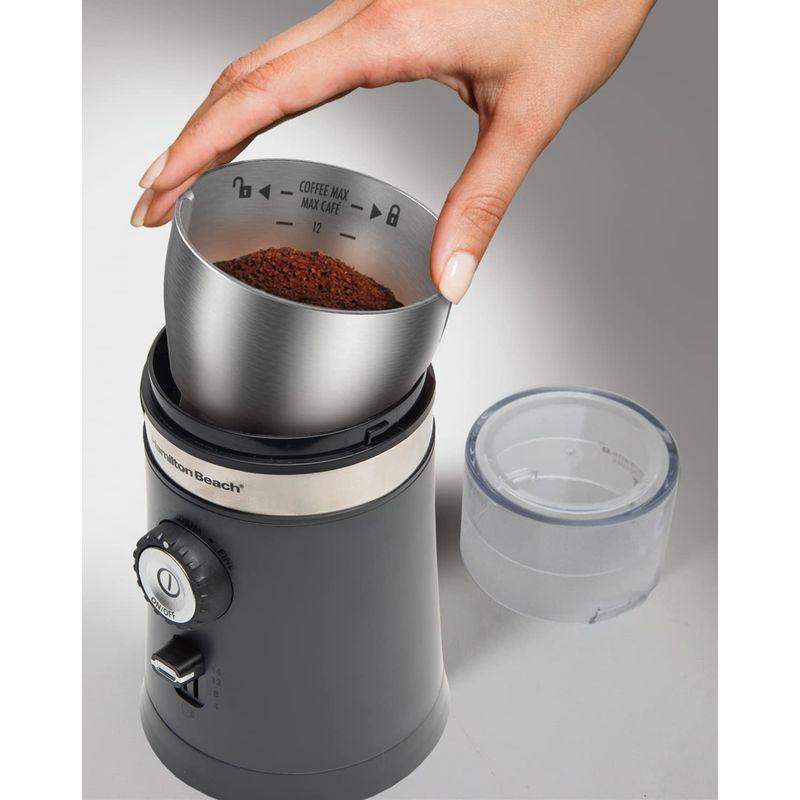 ハミルトンビーチ 電動 コーヒー グラインダー 豆挽き グレー Hamilton Beach Electric Coffee Grinder
