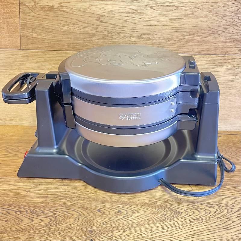 家庭用 ミッキーマウス ワッフルメーカー フリップ式 ダブル