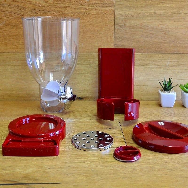 ドライフードディスペンサー シングル レッド ゼブロ Honey-Can-Do Single Dry Food Dispenser, Red GAT1の画像