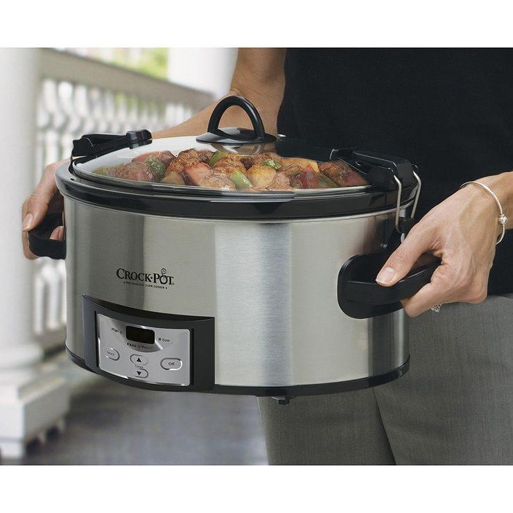スロークッカー クロックポット 5.6L クック＆キャリー オーバル ステンレス製 CrockPot SCCPVL610S 6Quart