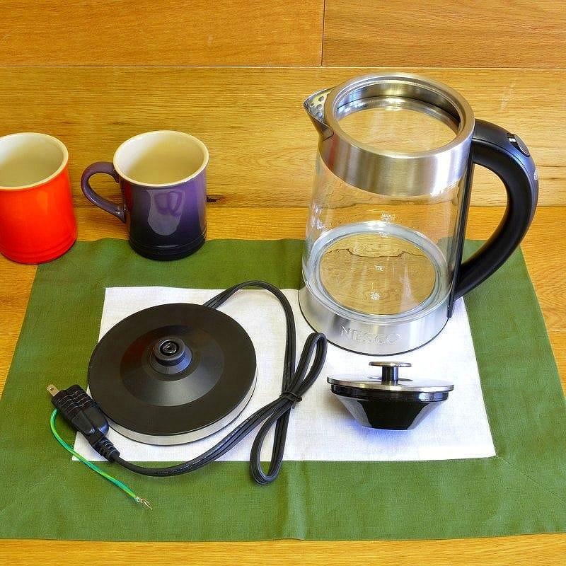 ネスコ ガラスウォーター 電気ケトル 1.7L Nesco GWK02 Electric Glass Water Kettle, 1.8