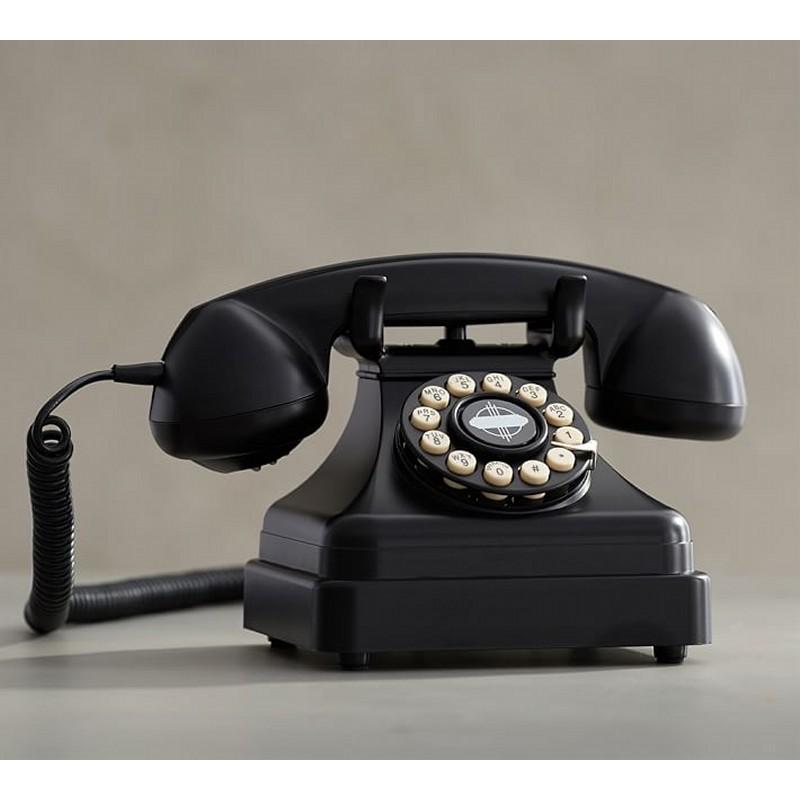 お見舞い アメリカ クロスリー ケトルクラシックデスク電話 プッシュボタン式 ブラック Crosley CR62-BK Kettle Classic Desk 固定電話機