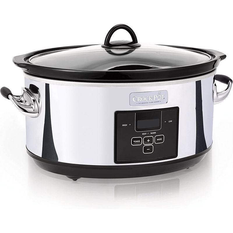 クロックポット スロークッカー 6.6L プログラム デジタル タイマーカウントダウン Crockpot 7 Quart Slow