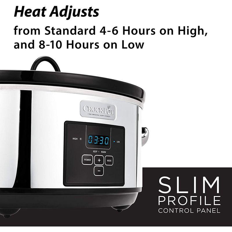 クロックポット スロークッカー 6.6L プログラム デジタル タイマーカウントダウン Crockpot 7 Quart Slow