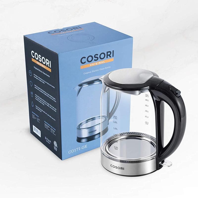ガラス電気ケトル 1.7L BPAフリー LEDライト COSORI Electric Kettle