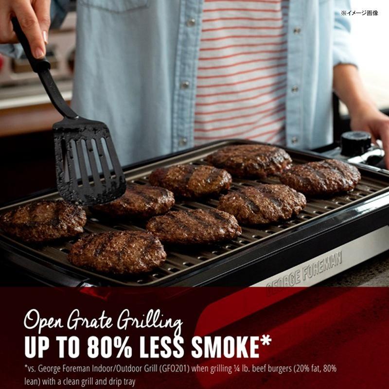 スモークレス 電気グリル 煙が少ない PFOAフリー ジョージフォアマン George Foreman Open Grate Smokeless Gr_2
