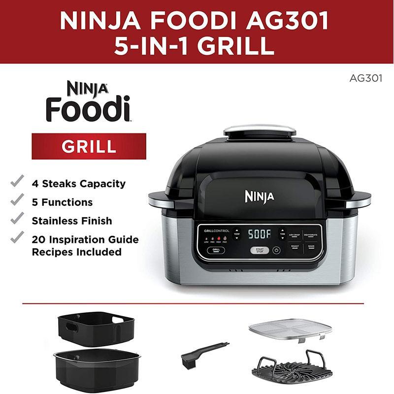 グリル 3.8L ノンフライヤー エアフライヤー 食品乾燥 ニンジャ Ninja Foodi AG301 5-in-1 Indoor Electric  :3025055:カリフォルニアキッチンマーケット - 通販 - Yahoo!ショッピング