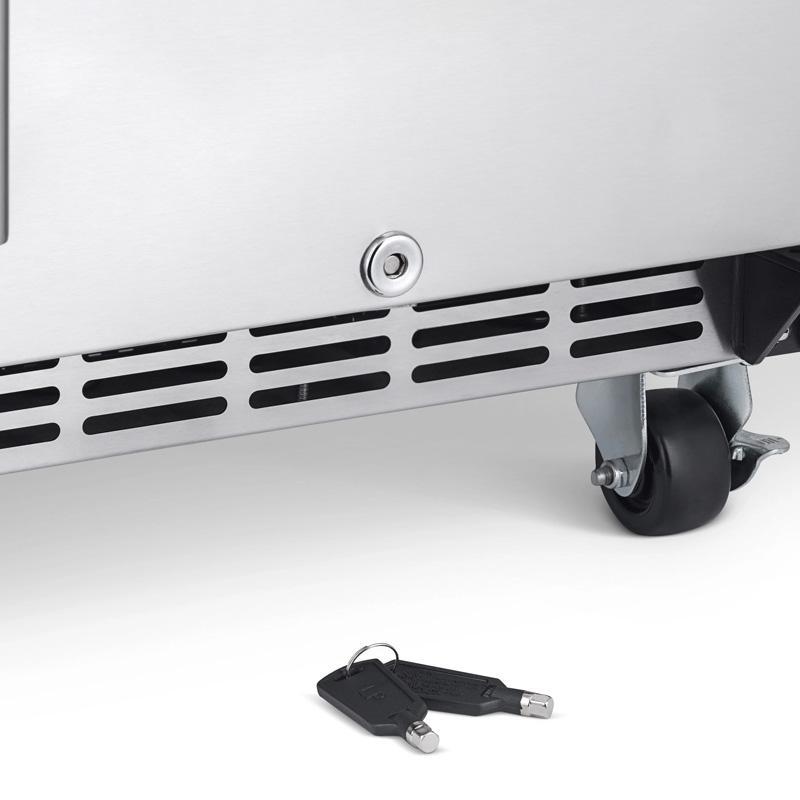 全天候型 冷蔵庫 ビルトイン 最大90缶 キャスター付 ステンレス 屋外設置 NewAir 15” Built-in 90 Can Outdoor Bの画像