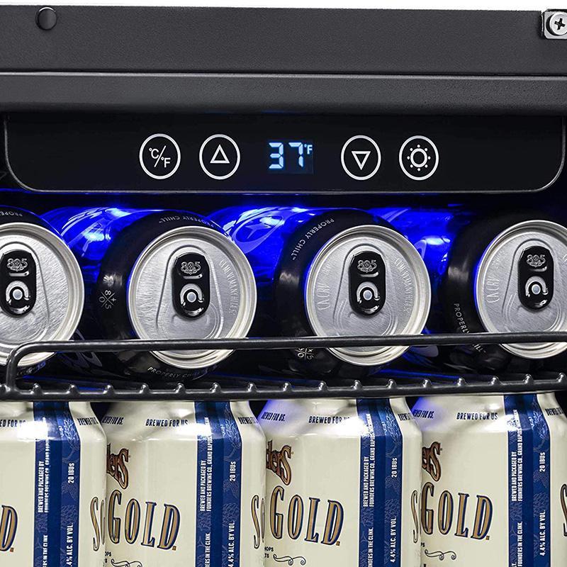 冷蔵庫 ビルトイン 最大96缶 ビバレッジクーラー ガラスドア ブラック ステンレス ニューエアー NewAir NBC096BS00 Beveragの画像