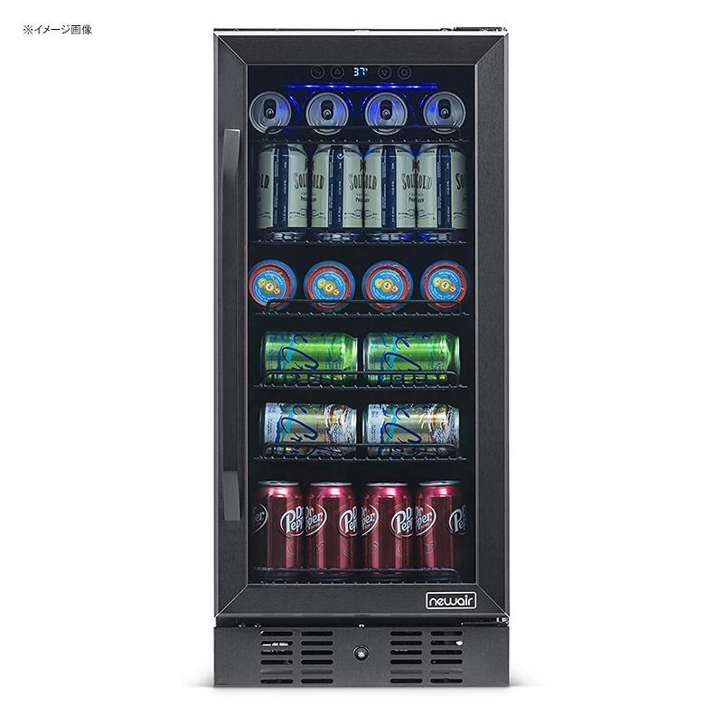 冷蔵庫 ビルトイン 最大96缶 ビバレッジクーラー ガラスドア ブラック ステンレス ニューエアー NewAir NBC096BS00 Beveragの画像