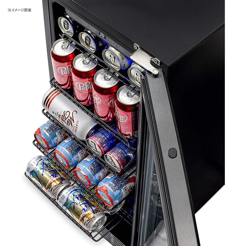 冷蔵庫 ビルトイン 最大96缶 ビバレッジクーラー ガラスドア ブラック ステンレス ニューエアー NewAir NBC096BS00 Beveragの画像