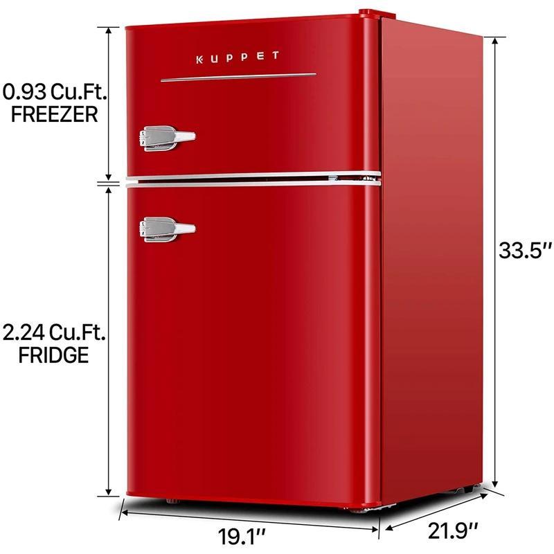 冷蔵庫 冷凍庫付 2ドア コンパクト 90L レトロ KUPPET Retro Mini