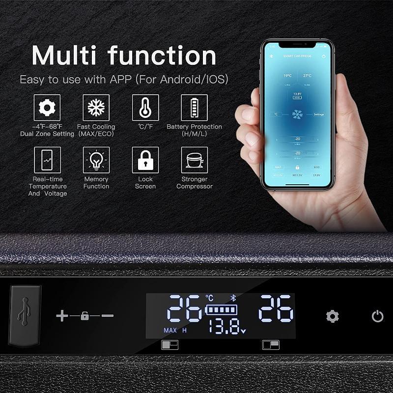 ポータブル 冷蔵庫 冷凍庫 車用クーラーボックス -20度〜20度 電動