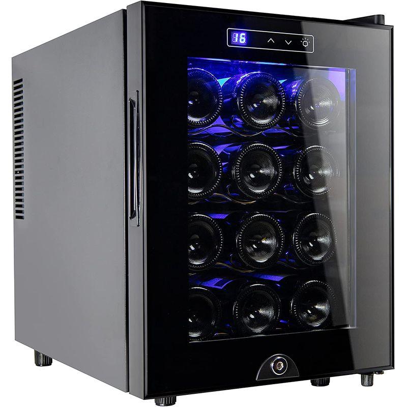 ワインクーラー ワインセラー 最大12本 静音 鍵付 ブラック Miladred 12 Bottle Wine Cooler
