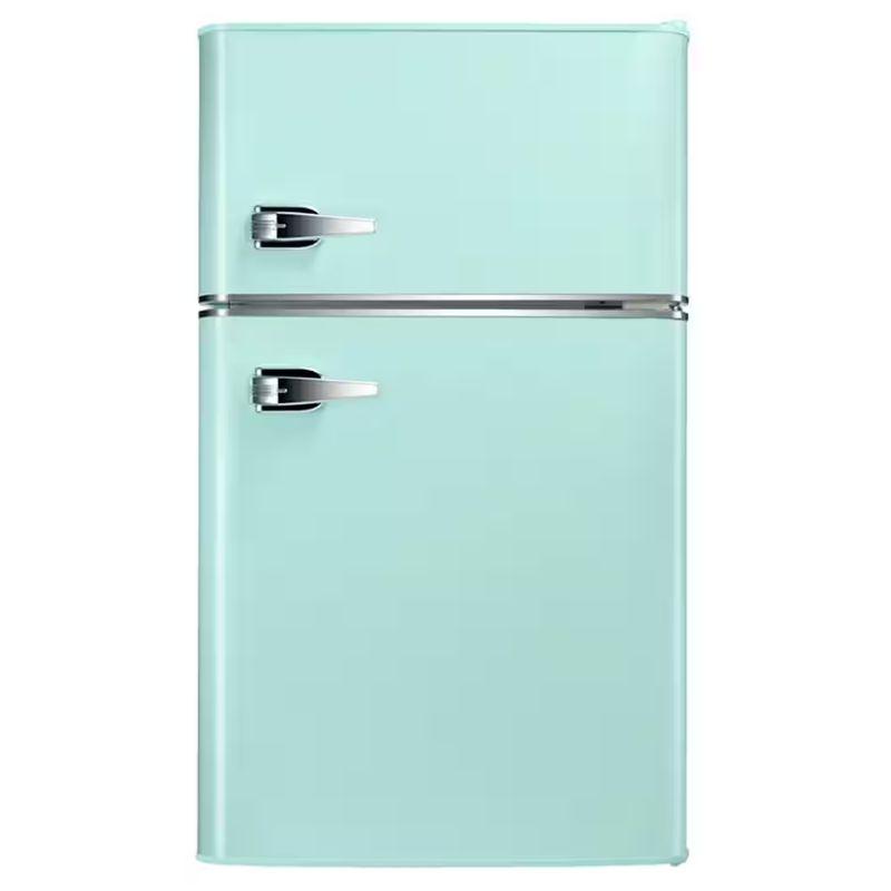 冷蔵庫 冷凍庫付 レトロ 2ドア コンパクト 90L COWSAR 19.69 in. 3.2