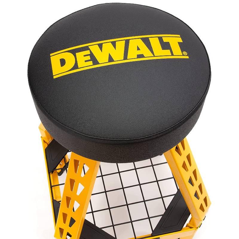 ガレージスツール スチールフレーム 360℃回転 椅子 DEWALT