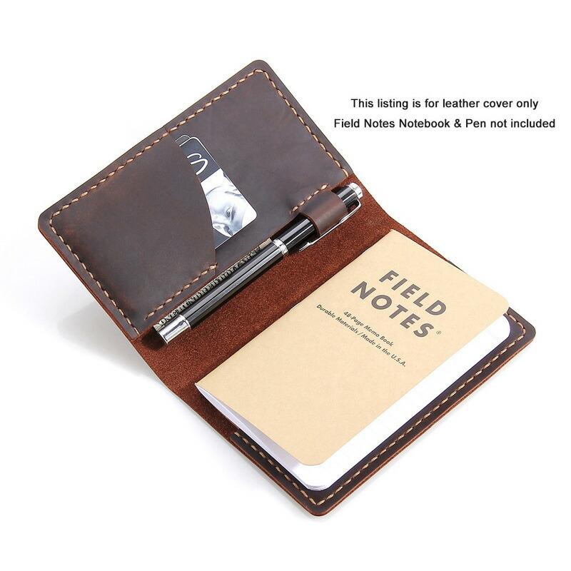 ノート用レザーカバー ハンドメイド ビンテージレザー 9×14cm モレスキン カイエ ジャーナル POCKET ポケットサイズ Leather Joの画像