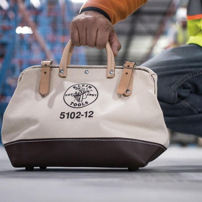 デラックス キャンバスバッグ ナチュラル ツールバック トートバック Klein Tools Heavy Duty Natural Canvas Toの画像