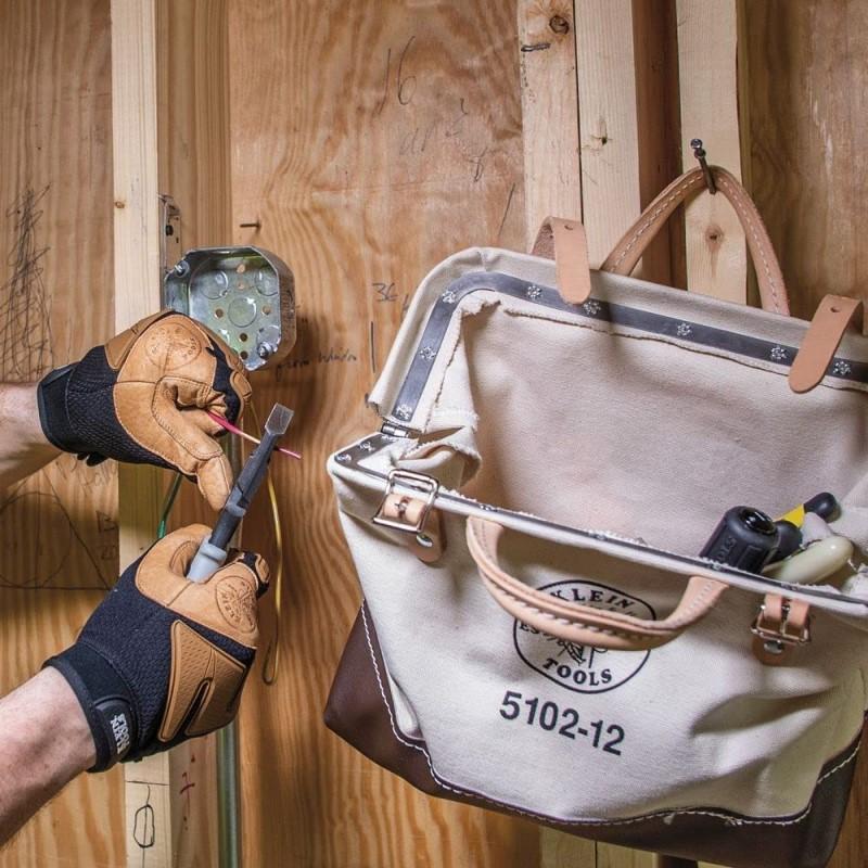 デラックス キャンバスバッグ ナチュラル ツールバック トートバック Klein Tools Heavy Duty Natural Canvas Toの画像