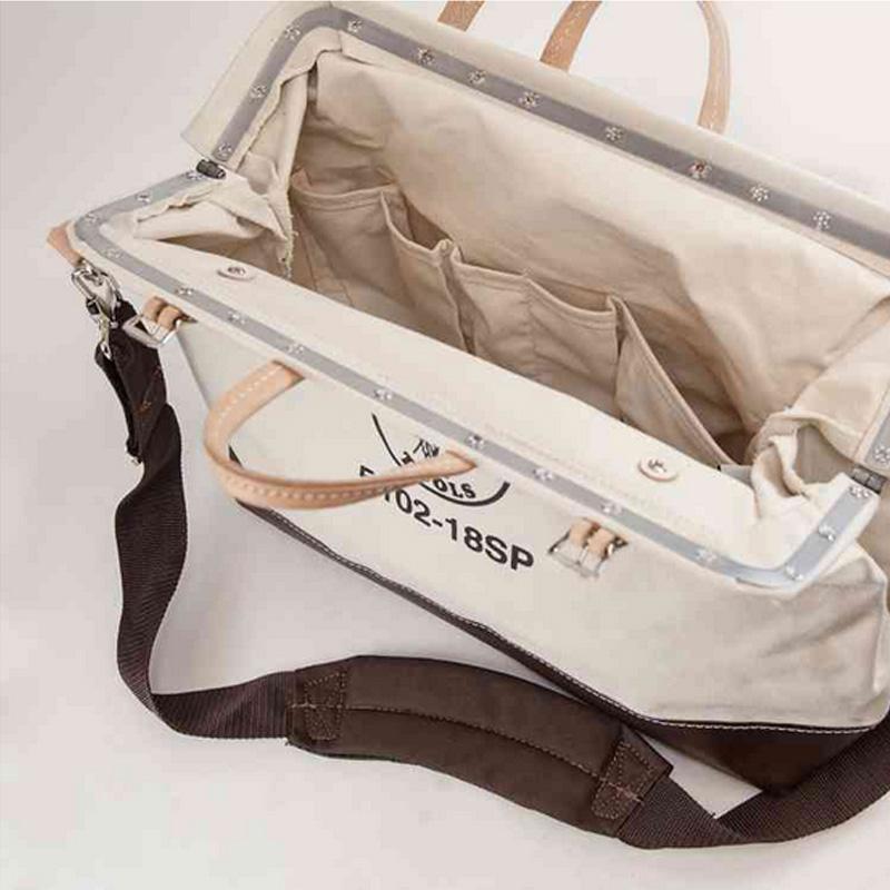 デラックス キャンバスバッグ ナチュラル ツールバック トートバック Klein Tools Heavy Duty Natural Canvas Toの画像