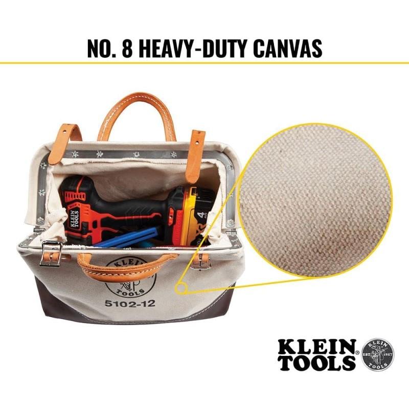 デラックス キャンバスバッグ ナチュラル ツールバック トートバック Klein Tools Heavy Duty Natural Canvas Toの画像