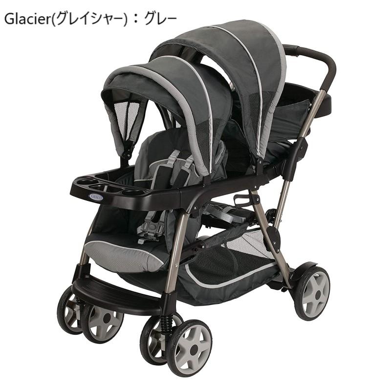 【送料無料】双子　Graco ダブルベビーカー グレー ベビーカー タンデム 双子用 前後 二人乗り Graco Ready2grow Click