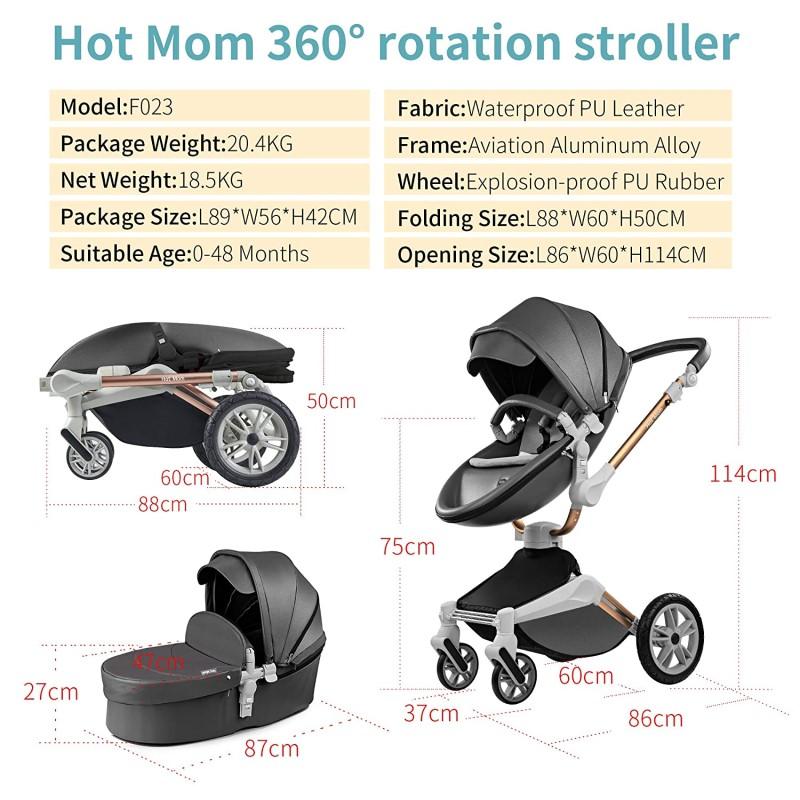 ベビーカー 両対面式 バシネット 防水PUレザー 新生児 ホットマム Baby