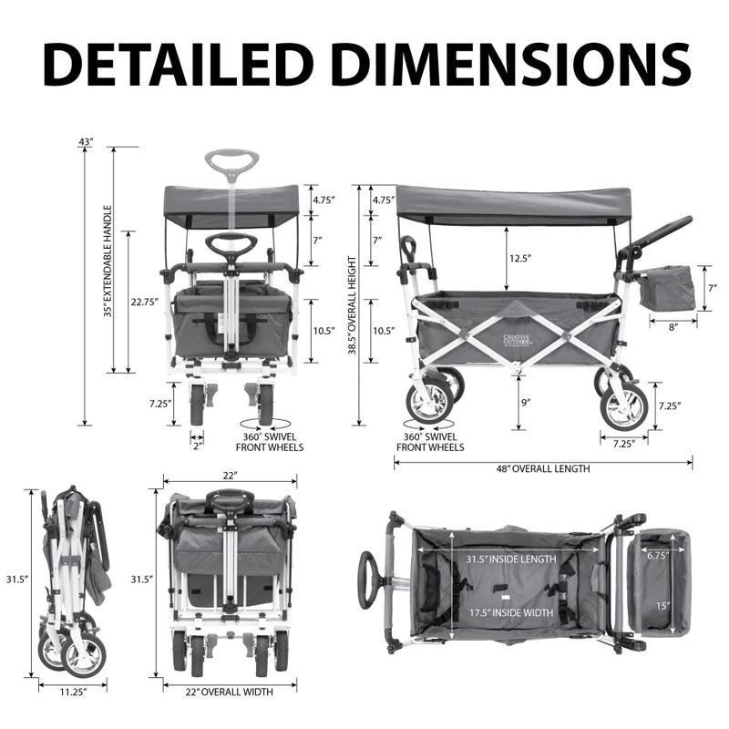 折りたたみ ワゴン 屋根付 ベビーカー カート 子供 プッシュプル Creative Outdoor Push Pull Wagon For Kids カリフォルニアキッチンマーケット 通販 Yahoo ショッピング