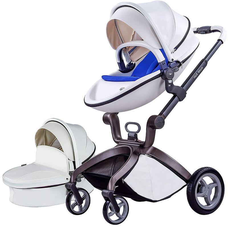 ベビーカー ストローラー PU（合皮）レザー 防水 レインカバー付 Baby Stroller Hot Mom Baby Carriage with｜cakmkt｜09