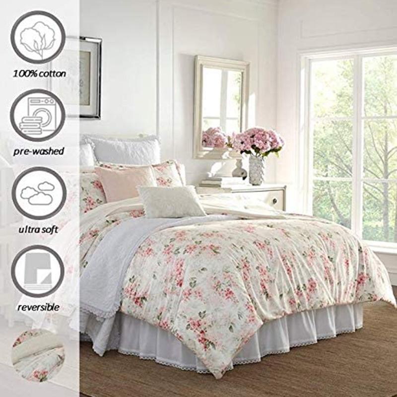 ローラアシュレイ リバーシブル キルト 枕カバーセット 花柄 ピンク