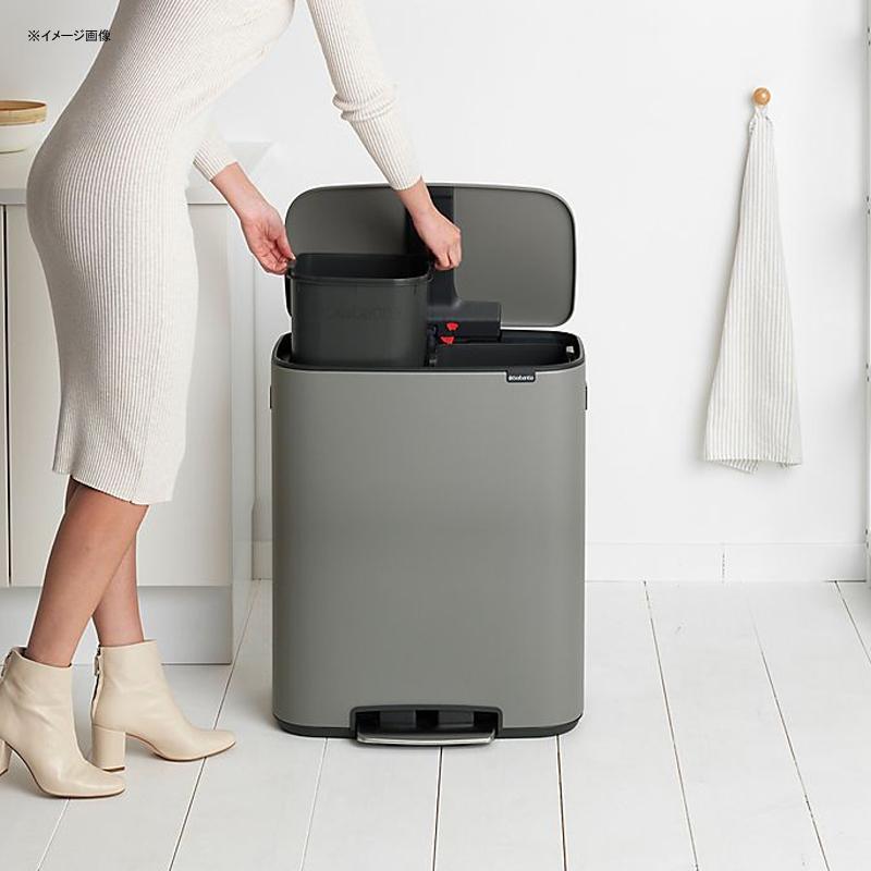 brabantia フットペダル式ごみ箱 シルバー/ブラック ブラバンシア ブラバンシア ペダル式 ゴミ箱 60L Brabantia Dual Compartment BO