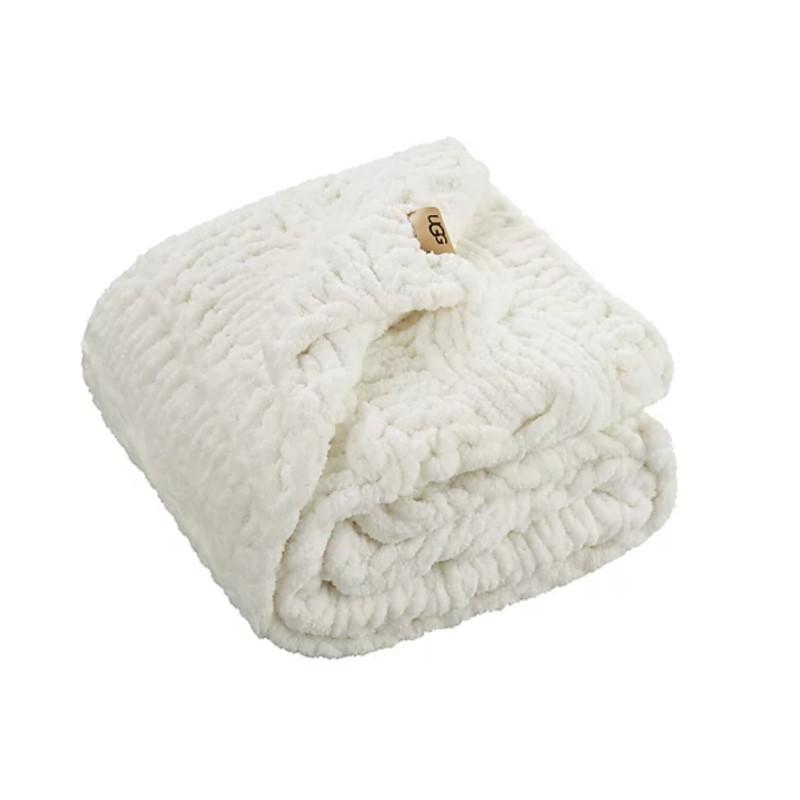アグ ニット ブランケット 毛布 127X178cm クレメント ホワイト 白 UGG Clemens Throw Blanket in