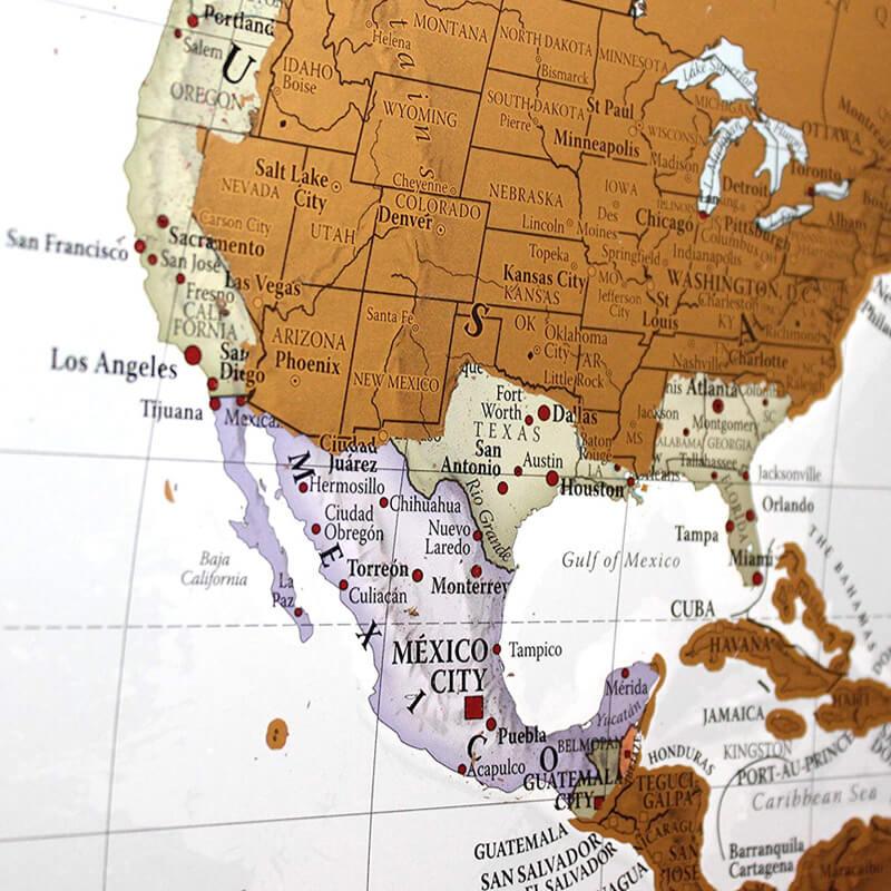 世界地図 ポスター メルカトル図法 ワールドマップ 84×58 アメリカ