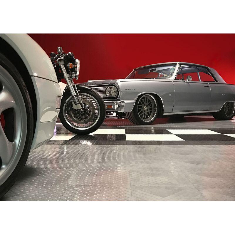 縞板 鉄板 床 フロアタイル 30×30cm アメリカ製 フローリング ガレージ