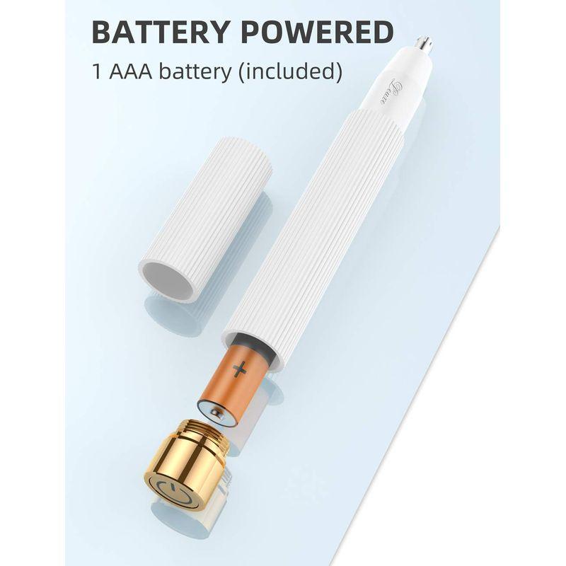 痛くない 電池式 電動鼻毛カッター シェーバー 水洗い可 旅行 Leuxe Nose and Ear Hair Trimmer, Electric Bの画像