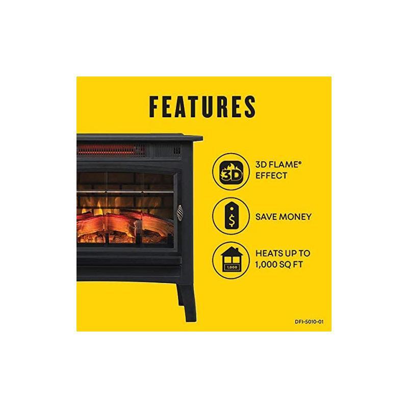 暖炉型 ヒーター 3D 赤外線 電気 ストーブ リモコン付 Duraflame 3D Infrared Electric Fireplace Stov_9