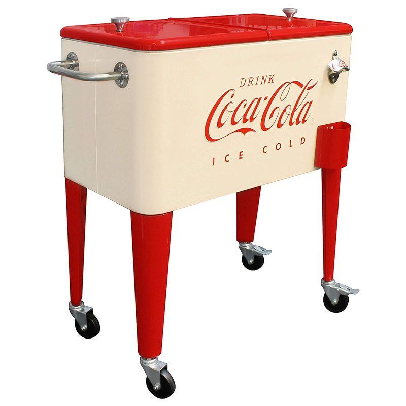 コカコーラ カート型 クーラーボックス 57L キャスター 栓抜き付 コカコーラ カート型 クーラーボックス 57L キャスター 栓抜き付