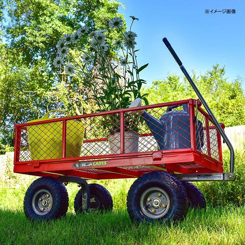 ガーデンワゴン 360kgまで スチール メッシュ サイド取り外し可 レッド