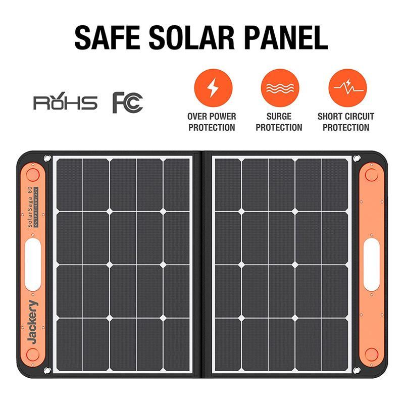 ジャクリ エクスプローラー 160/240/500用 60W ポータブル ソーラーパネル 充電器 Jackery SolarSaga 60W Solaの画像
