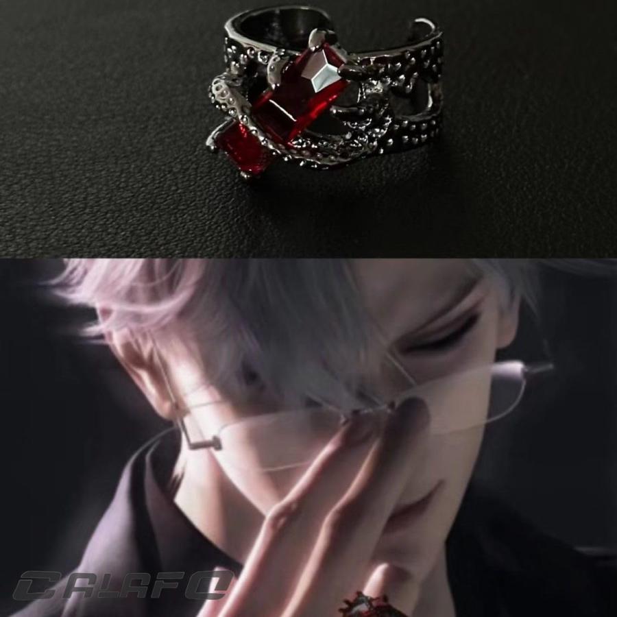 恋と深空 シン 指輪 リング 調節可能 ブラック アクセサリー