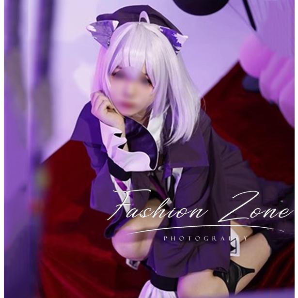 ◇ホロライブ hololive VTuber 風 猫又おかゆ コスプレ衣装 ウィッグ 