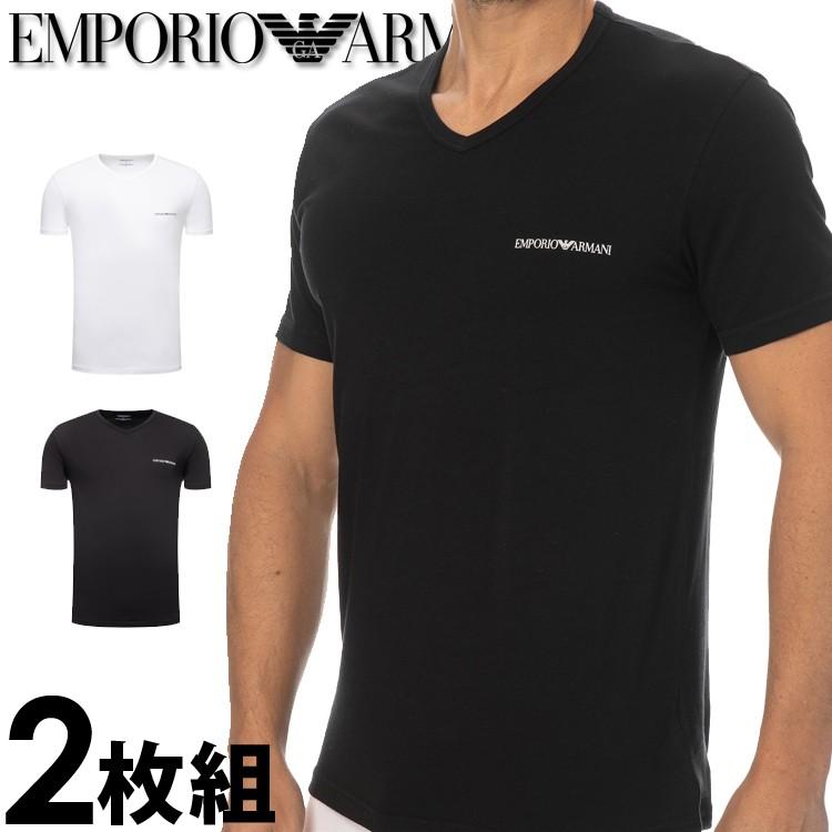 エンポリオアルマーニ メンズ Vネック 半袖 Tシャツ 2枚セット ホワイト ブラック Emporio Armani p p オズの魔法 通販 Yahoo ショッピング