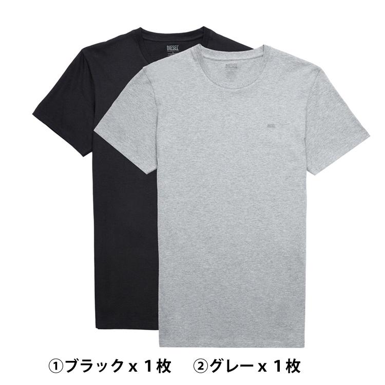ディーゼル メンズ コットン クルーネック 半袖 Tシャツ 2枚セット