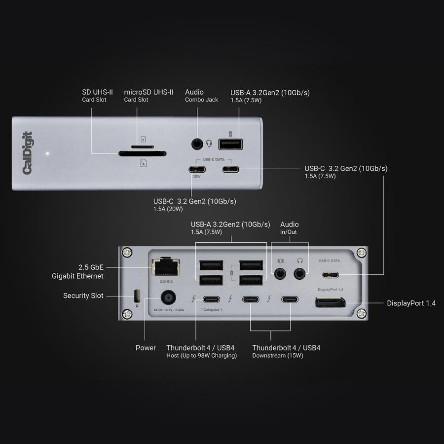 CalDigit TS4/ Thunderbolt Station 4  - Thunderbolt 4ケーブル (0.8m) 付き [TS4-JP]｜caldigit-japan｜02